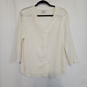 Van Heusen Cream V-Neck Blouse
